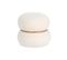 Pouf Rond Bouclette Blanc Ivoire D43 - Stratus