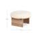 Pouf Rond En Bois Et Bouclette Blanc D60 - Pavel