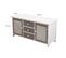 Buffet 2 Portes 3 Tiroirs Bois Blanc Gris 44x90x34