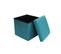 Pouf Repose-pieds Tabouret Bleu Clair Tissu Récipient 30x30x30