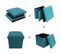 Pouf Repose-pieds Tabouret Bleu Clair Tissu Récipient 30x30x30