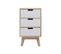 Chevet 3 Tiroirs Bois Blanc Moderne 65x35x27