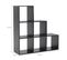 Bibliothèque Etagère Moderne Noir 6 Cubes Mdf Salon 97,5x97,5x29