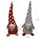 Set De 2 Gnomes Elfes Décoratif Tissu Gris Rouge 48x20x14