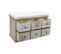 Banc Commode Beige 6 Tiroirs Assise Rembourrée 49x77,5x35