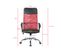 Fauteuil Bureau Chaise Rouge Noir Avec Roues 113/123x57,5x58,5