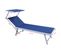 Chaise longue Bleu Aluminium Textilène Balcon Plage 38x186x61