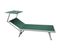 Chaise Longue De Plage En Aluminium Textilène Vert 38x186x61