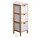 Commode De Salle De Bains 3 Tiroirs Mdf Bois Blanc Bambu