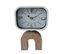 Horloge À Poser Horloges De Table Mdf Métal Blanc Brun Analogique