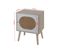 Table De Chevet Scandinave En Bois Avec 1 Porte Blanc Marron Gain De Place