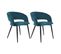 Chaises Titoki 76x55,5x58 Velours Métal Vert Pétrole Noir Moderne Set 2 Pièces