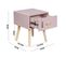 Table De Chevet Enotera 44x35x35 Mdf Pin Rose Marron Scandinave