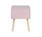 Table De Chevet Enotera 44x35x35 Mdf Pin Rose Marron Scandinave