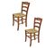 Set 2 Chaises Cuore Cuisine, Bar Et Salle à Manger, Hêtre Noyer  Clair, Assise En Paille