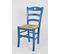 Set 2 Chaises Cuore Cuisine, Bar Et Salle à Manger En Hêtre Aniline Bleu, Assise En Paille