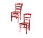 Set 2 Chaises Cuore Cuisine, Bar Et Salle à Manger En Hêtre Aniline Rouge, Assise En Bois