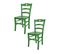 Set 2 Chaises Cuore Cuisine, Bar Et Salle à Manger En Hêtre Aniline Verte, Assise En Bois