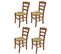 Set 4 Chaises Cuore Cuisine, Bar Et Salle à Manger, Hêtre Noyer  Clair, Assise En Paille