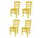 Set 4 Chaises Cuore Cuisine, Bar Et Salle à Manger, En Hêtre Aniline Jaune, Assise En Bois