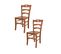 Set 2 Chaises Cuore Cuisine, Bar Et Salle à Manger, Bois De Hêtre Cerisier, Assise En Bois