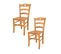 Set 2 Chaises Cuore Cuisine, Bar Et Salle à Manger, Bois De Hêtre Miel, Assise En Bois