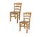 Set 2 Chaises Cuore Cuisine, Bar Et Salle à Manger En Hêtre Couleur Chêne, Assise En Bois