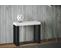 Console Extensible 90x40/196 Cm Futura Small Frêne Blanc Cadre Anthracite