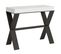 Console Extensible 90x40/196 Cm Xenia Small Frêne Blanc Cadre Anthracite