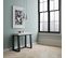 Console Extensible 90x40/288 Cm Asia Frêne Blanc Cadre Anthracite