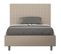 Lit Rembourrée Avec Sommier 140x210 Similicuir Taupe Sunny