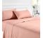 Drap-housse Élastique 100 % Coton Respirant Rose 90x190/200cm