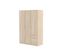 Armoire Nina 3 Portes Et 3 Tiroirs L121 X H180 Cm -  Bois Clair