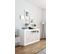 Buffet Moderne Gwen Effet Blanchi 3 Portes Et 1 Étagère L144cm -  Blanc / Bois