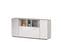 Buffet John 3 Portes Et 3 Niches L150 cm -  Blanc / Béton