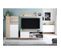 Meuble TV Laura 2 Niches, 1 Porte Et Étagère Murale L135cm -  Blanc / Bois