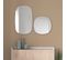 Lot 2 Miroirs Organiques Herdasa Eclipse Blanc 40x40x2 Cm + 65x40x2 Cm