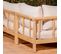 Ensemble De Jardin D'angle En Bois Clair Et Coussins Beiges - Sidney