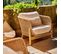 Salon De Jardin 5 Places En Bois Et Corde Beige Et 2 Tables - Provenza