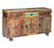 Buffet 3 Tiroirs Et 3 Portes En Bois Recyclé, Avec Étagères Intérieures.: 86x140x40 Cm