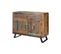 Buffet 2 Tiroirs Bois Et Fer Marron 105x40x87cm - Bois-fer