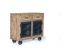 Buffet 2 Tiroirs Bois, Fer Marron 100x38x85cm - Bois-fer