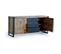 Buffet De Style Industriel - Bois De Manguier Et Métal - Coloris Naturel - 80x180x45 Cm