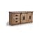 Buffet 2 Portes Coulissantes 3 Tiroirs - Bois De Manguier Et Métal - Coloris Naturel - 80x165x45