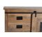 Buffet 2 Portes Coulissantes 3 Tiroirs - Bois De Manguier Et Métal - Coloris Naturel - 80x165x45