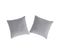 2 Taies D'oreiller En Percale De Coton Pure 65x65 Cm Gris