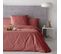 Housse De Couette En Percale De Coton Pure 200x200 Cm Rose Foncé