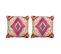 2 Housses De Coussin 85% Coton 15% Lin Portia Maxi 50x50 Cm Fuchsia