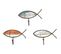 Patères En Bois Et Métal Poissons Colorés (lot De 3)