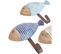 Patères En Bois Et Métal Poissons (lot De 3)